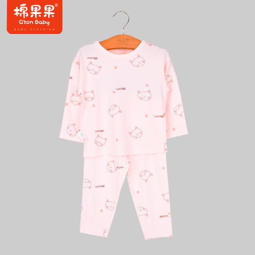 商场同款棉果果秋季新款女童加厚兰精莫代尔套头套装秋衣秋裤两件套家居服舒适柔软亲肤M321302422552 商品图3