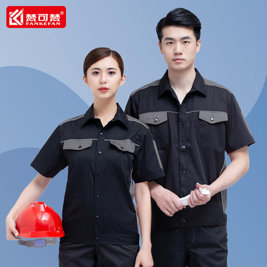 夏季薄款耐磨工作服汽修车间厂服工服上衣耐磨物流搬运劳保工装 商品图2