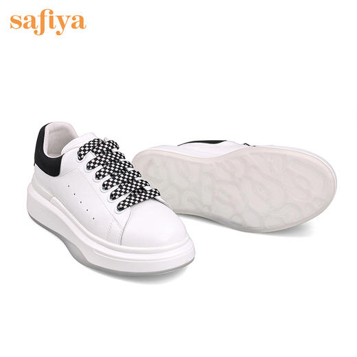 Safiya索菲娅棋盘格系带果冻底小白鞋2022秋新款潮酷休闲鞋SF23112035 商品图4