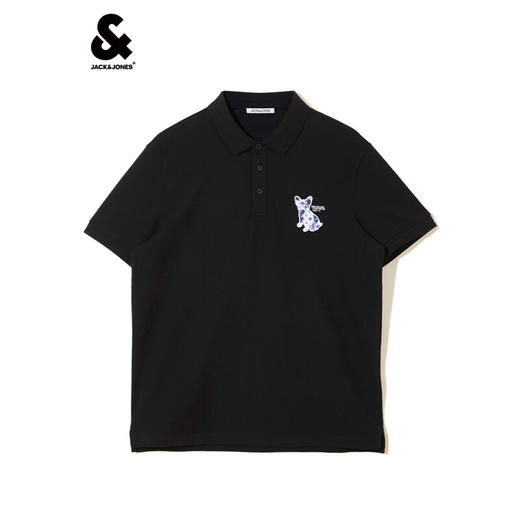 JackJones杰克琼斯男春舒适百搭含棉POLO-SHIRT222206079 E40黑色 商品图3