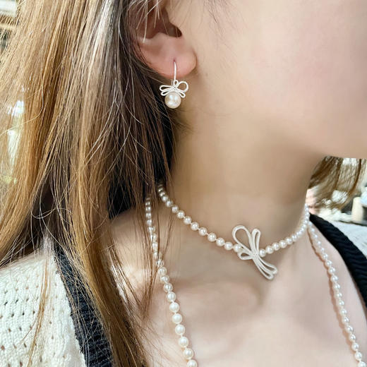 北京仓｜Petra Dömling-Allure-丝带 珍珠 耳钉［德国设计师］ 商品图2