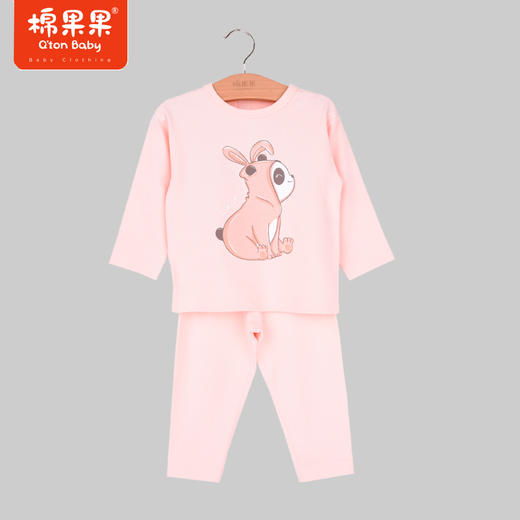 商场同款棉果果秋季新款纯棉舒适透气套头套装两件套女童秋衣秋裤家居服M321302222408 商品图1