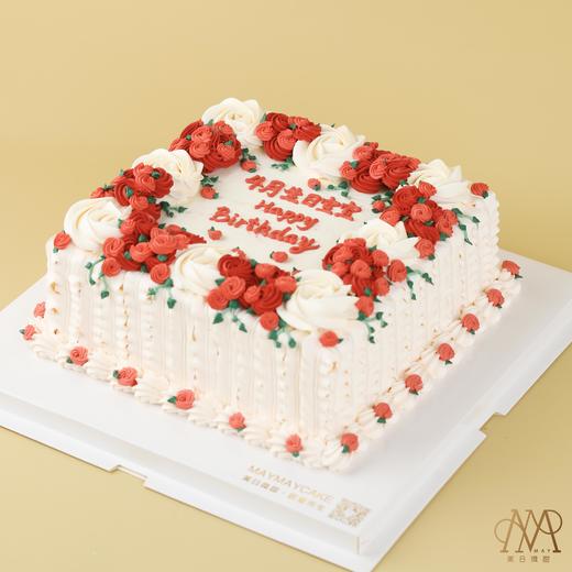 【4124】方形手绘花·周岁/年蛋糕（送小朋友 周岁 百天  公司周年庆 开业典礼） 商品图1