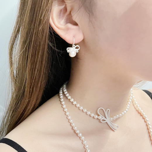 北京仓｜Petra Dömling-Allure-丝带 珍珠 耳钉［德国设计师］ 商品图4