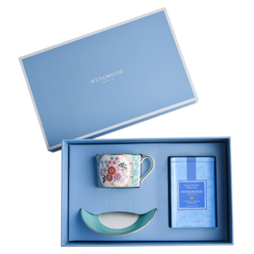 【团购展示】WEDGWOOD漫游美境山茶花之恋杯碟组+原味茶罐礼盒