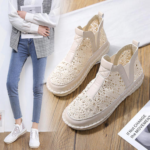 XLY-0858 2022新款夏季休闲网面透气平底简约学生网布透气中帮帆布鞋女 商品图0