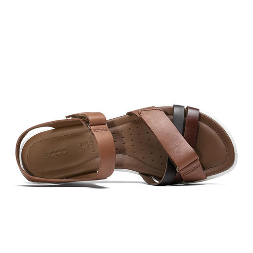 爱步Ecco 魔术贴坡跟露趾舒适罗马休闲鞋凉鞋女鞋216633 21663351959【鞋子均有瑕疵，介意慎拍】 商品图1