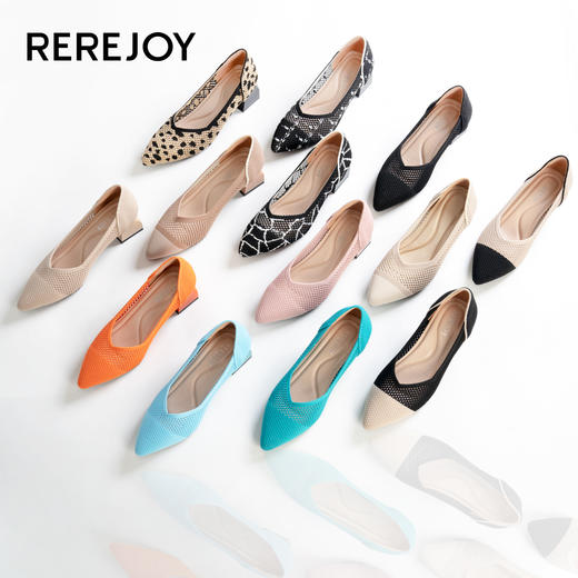 REREJOY2022新款飞织镂空王妃鞋平跟QC6367，高跟QC6368 商品图5