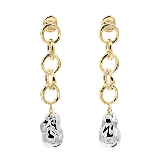 J.HARDYMENT | Silver Pearl and 5 Small Links Earrings [耳环] 商品图0