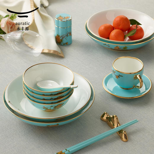 【国瓷·永丰源】西湖蓝46头餐具套装 陶瓷碗盘碟勺组合 商品图2