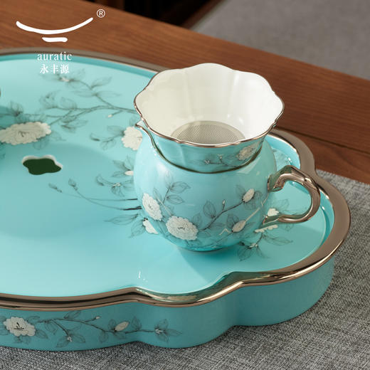 【国瓷·永丰源】手绘蓝15头茶具 陶瓷茶杯茶壶带茶盘 套装礼品 商品图2