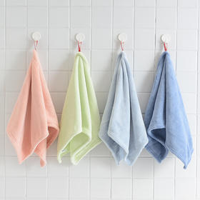 【珊瑚绒面巾带挂钩款】家用吸水毛巾不掉毛