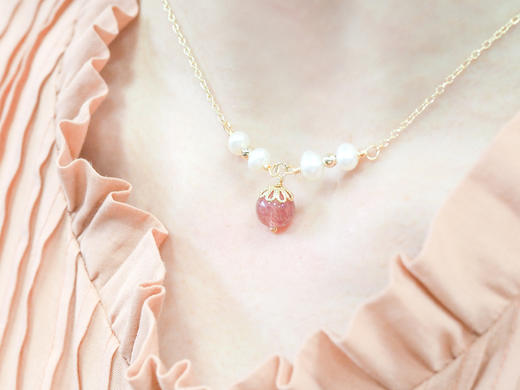 桃气泡泡-草莓晶项链 商品图3
