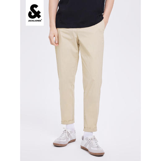JackJones杰克琼斯夏男百搭简约舒适亲肤拉链门襟时尚都市休闲裤子222214004 C13浅沙色 商品图0