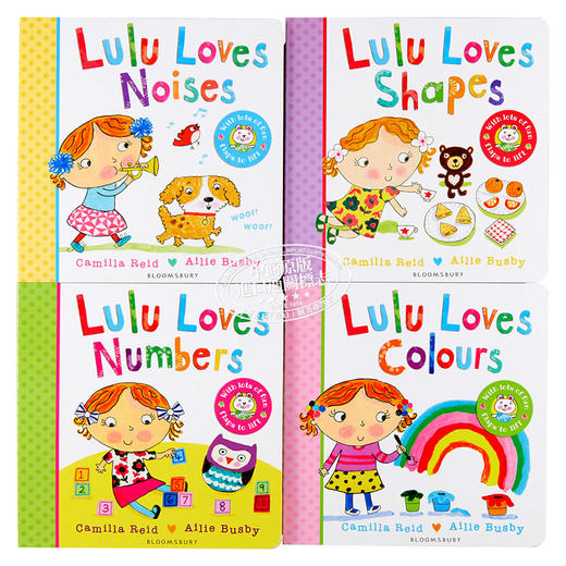 【中商原版】Lulu系列我爱露露绘本 幼儿启蒙认知翻翻书4册 Lulu Loves Noises/Colours/Shapes/Numbers 纸板书 英文原版 2-6岁 商品图2