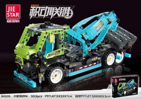 杰星水泥搅拌车耙车积木91005