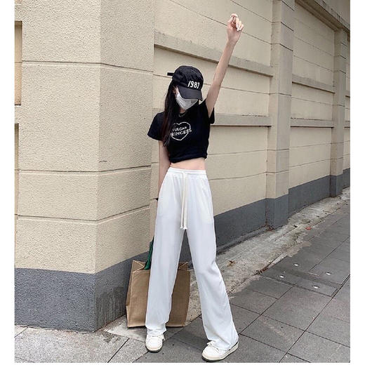 【49.9选2】透气亲肤冰爽柚汁直筒阔腿裤均码（80~160斤）（非质量问题不退不换） 商品图6