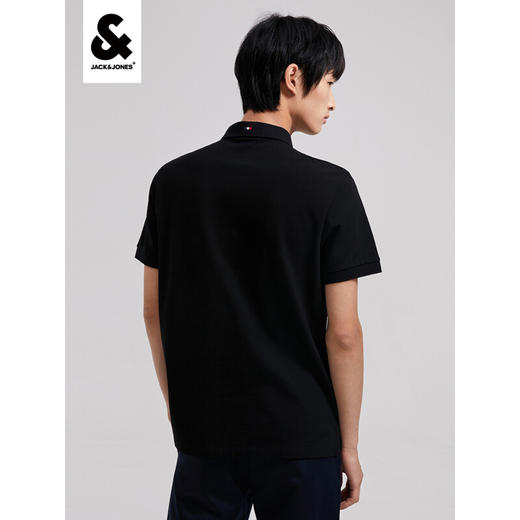 JackJones杰克琼斯男春舒适百搭含棉POLO-SHIRT222206079 E40黑色 商品图1