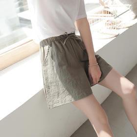 【59元三件装】夏日清凉棉麻短裤，舒适透气，柔软吸汗，A字阔腿显腿长，通勤家居百搭，夏季女士棉短裤子！