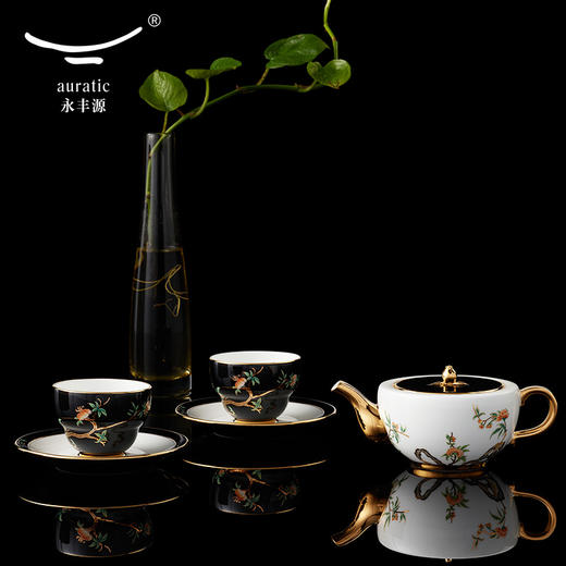 【国瓷·永丰源】石榴家园6头陶瓷茶具 中式茶杯套装 轻奢礼品 商品图1