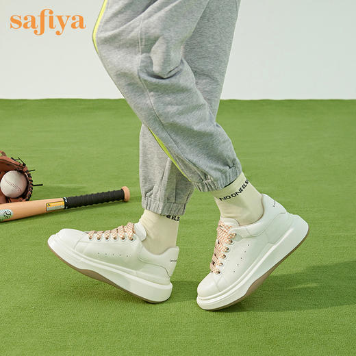Safiya索菲娅棋盘格系带果冻底小白鞋2022秋新款潮酷休闲鞋SF23112035 商品图0