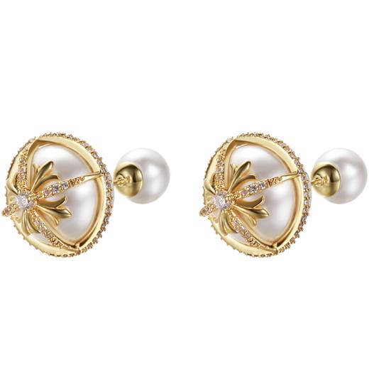 仿珍珠个性前后大小双面耳钉女气质韩国耳饰耳坠简约百搭ins耳环 商品图6