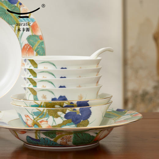 【国瓷·永丰源】幸福和鸣26头餐具 中式陶瓷碗盘碟套装 6人位 新品 商品图1