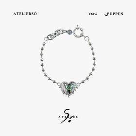 ATELIERSO 22AW天使系列 鲍鱼贝羽毛爱心手链