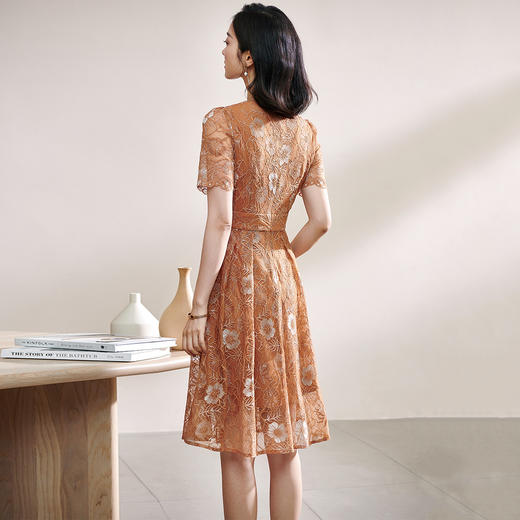 剩S/M 米思阳夏季气质蕾丝连衣裙A字裙收腰显瘦连衣裙1104 商品图3