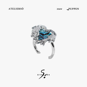 ATELIERSO 22AW天使系列鲍鱼贝羽毛爱心戒指