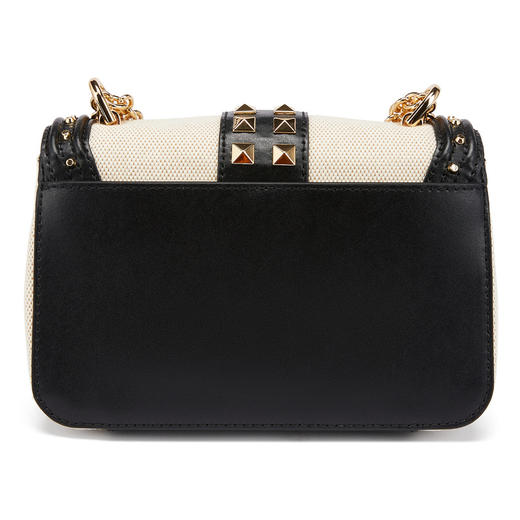 MICHAEL KORS 迈克.科尔斯 MK女包 女士拼皮金属铆钉链条单肩斜挎包 米色/黑色 30T1G1SL5C 商品图2