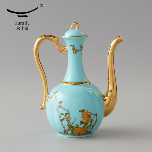 【国瓷·永丰源】夫人瓷西湖蓝10头陶瓷酒具 白酒杯酒壶家用中式套装 商品图3