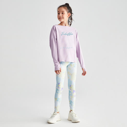 moodytiger女童长袖T恤2022秋新品圆领宽松运动长袖T恤| 泰加森林 M23210101 商品图3