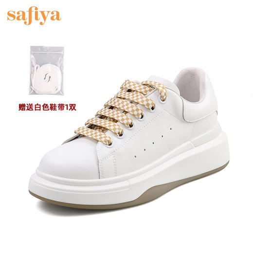 Safiya索菲娅棋盘格系带果冻底小白鞋2022秋新款潮酷休闲鞋SF23112035 商品图2