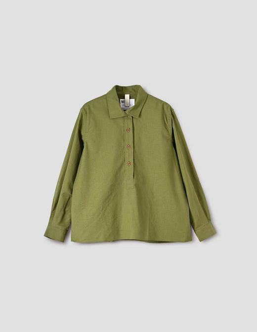 MHL  卡其绿/白色织纹套头长袖衬衫 商品图1