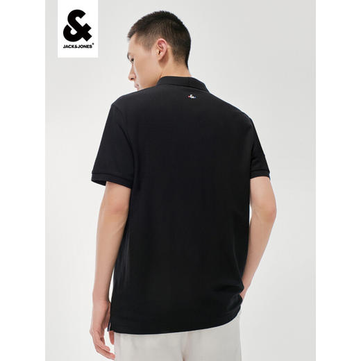 JackJones杰克琼斯夏男商务休闲刺绣图案百搭POLO-SHIRT短袖衫222206087 E40黑色 商品图1