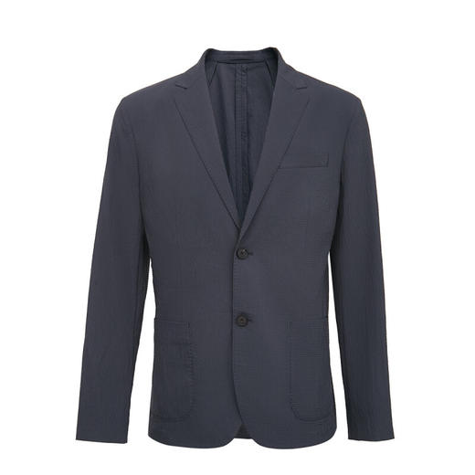 JackJones杰克琼斯秋男士商务简约纯色泡泡纱修身休闲西装221308001 E40沥青色 商品图3