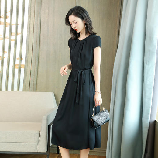 LSy2026 重磅真丝连衣裙2020新款夏年轻款高端杭州桑蚕丝绸中长裙子 商品图1