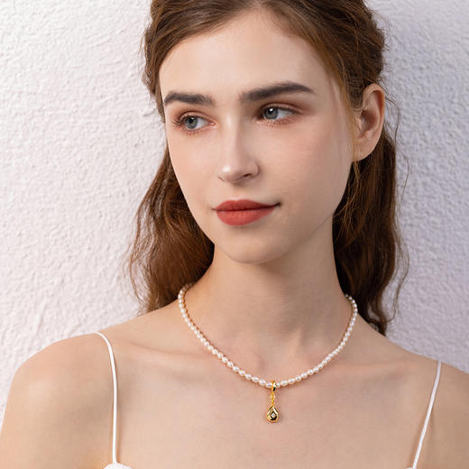 Manreya玛芮雅「爱乐之城」淡水珍珠法式复古吊坠套装项链可替换女锁骨链 商品图4