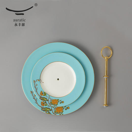 【国瓷·永丰源】西湖蓝双层点心蛋糕盘 下午茶糖果水果陶瓷托盘 商品图3