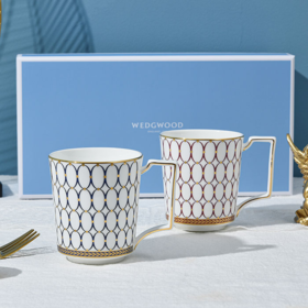 【团购展示】WEDGWOOD红粉年华马克杯红色+蓝色马克杯对杯礼盒
