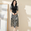 剩S 米思阳2025夏季新款时尚气质通勤西装领连衣裙修身大摆中长裙1525 商品缩略图0