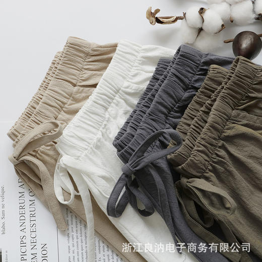 【59元三件装】夏日清凉棉麻短裤，舒适透气，柔软吸汗，A字阔腿显腿长，通勤家居百搭，夏季女士棉短裤子！ 商品图2