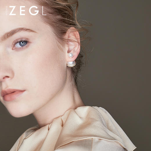 仿珍珠个性前后大小双面耳钉女气质韩国耳饰耳坠简约百搭ins耳环 商品图3