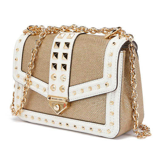 MICHAEL KORS 迈克科尔斯 mk女包 女士SOHO系列金属铆钉链条单肩斜挎包 白色 30T1G1SL5K 商品图1