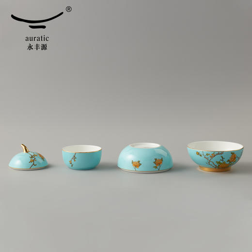 【国瓷·永丰源】西湖蓝4头果盘 点心糕点下午茶盘 陶瓷家用 商品图3