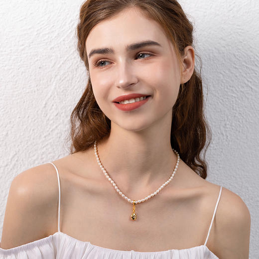 Manreya玛芮雅「爱乐之城」淡水珍珠法式复古吊坠套装项链可替换女锁骨链 商品图3