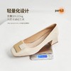 ZHR2022年春新款法式单鞋马蹄跟浅口时尚金属扣气质一脚蹬中跟鞋 商品缩略图6