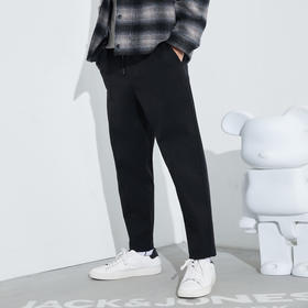 JackJones杰克琼斯春春男士设计日常百搭舒适通勤休闲裤221314139 E40黑色