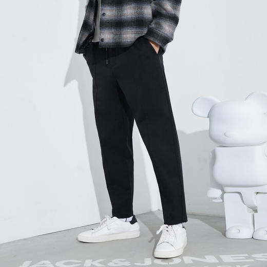 JackJones杰克琼斯春春男士设计日常百搭舒适通勤休闲裤221314139 E40黑色 商品图0